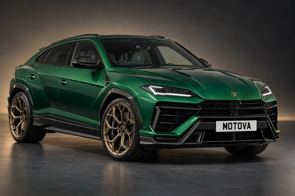 UK specification Lamborghini Urus SE Performante in Verde Ermes with bronze alloy wheels, coming to MOTOVA in Spring 2027